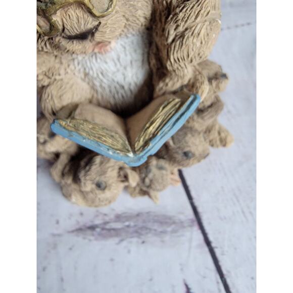 STONE CRITTERS Storyteller Bunny Rabbit with Babies Figurine Easter Spring Décor - Picture 3 of 10